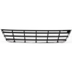 Front Bumper Grille for Volkswagen Passat 2006-2010, Center, Lower Position, Black, with Chrome Moulding, Replacement