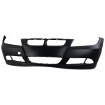 Front Bumper Cover for BMW 3-Series (2006-2008) Sedan/Wagon, Primed (Ready to Paint), without Headlight and Parking Distance Control Sensor Holes, Replacement