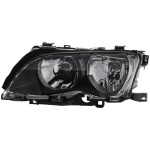 Headlight Assembly for BMW 3-Series 2002-2005, Left (Driver), Halogen, Black Interior, Sedan/Wagon, Replacement Models: 325i, 325xi, 330i, 330xi