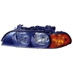 Left (Driver) Headlight Assembly for 1998 - 2000 BMW 540i, Front Headlight Assembly Replacement Housing/Lens/Cover - Halogen, Composite,  63128385091, Replacement