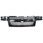 Mesh Insert Grille for Chevrolet Colorado 2004-2012, Textured Dark Gray Shell and Insert, 2-Piece Design, without Center Bar, Replacement