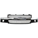 Grille for 2003-2023 EXPRESS/SAVANA VAN, Gray Shell and Insert with Chrome Center Bar, Compatible with Composite Headlights, Replacement