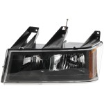 Headlight Assembly for Chevrolet Colorado 2004-2012, Black Interior, Left (Driver), Halogen, without Xtreme Package, Replacement