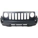 Front Bumper Cover for Patriot 2007-2010, Primed (Ready to Paint), with Fog Light Holes, without Tow Hook Holes - CAPA-Certified, Replacement