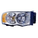 Right (Passenger) Headlight Assembly for 2004 - 2005 Dodge Ram 2500, Front Replacement Housing / Lens / Cover, Includes Park/Signal/Marker Lights; Composite;  55077120AG, Replacement