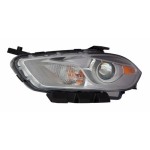 Left (Driver) Headlight Lens/Housing for 2013 - 2015 Dodge, Right (Passenger) Front Assembly, Chrome Trim, Halogen,  68081389AL, Replacement
