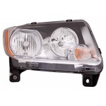 Right (Passenger) Headlight Lens/Housing for 2011-2013 Jeep Compass, Front Assembly Replacement Housing/Lens/Cover, Halogen, Without Leveling,  68088868AC Code LMB, Replacement