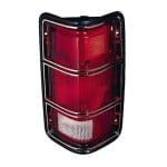 Left (Driver) Rear Tail Light Assembly for 1984 - 1988 Dodge D100 with Black Rim, Replacement Part till 12/1/87;  4169005, Replacement