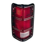 Right (Passenger) Tail Light Assembly for 1984 - 1988 Dodge D150, Rear Tail Light Assembly Replacement/Lens/Cover to 12/1/87, with Black Rim,  4169004, Replacement