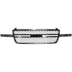 Honeycomb Grille for Chevrolet Silverado 2500HD/3500, Chrome/Gray, Without Center Bar (2003-2006, Includes 2007 Classic), Replacement