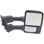 Towing Mirror for Ford F-Series Super Duty 2008-2012, Right (Passenger), Manual Adjust and Folding, Non-Heated, Textured, without Memory and Signal Light, Replacement