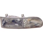 Right (Passenger) Headlight Assembly for 1992 - 1995 Ford Taurus GL and L, Front Headlight Assembly Replacement Housing/Lens/Cover without Park Light, Composite,  FO2503155, Replacement