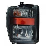 Headlight Assembly for Ford F-Series Super Duty 2008-2010, Right (Passenger) Side, Halogen, Harley Davidson Model, Smoked Lens, Aero Style - CAPA-Certified, Replacement