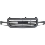 Grille for GMC Sierra 1500 (2003-2007), Sierra 2500 (2003-2004), Painted Dark Gray Shell with Black Insert, Fits 2007 Classic, Replacement