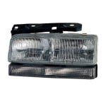 Left (Driver) Headlight Assembly for 1993 - 1996 Buick LeSabre, Front Replacement Headlight Housing/Cover, without Black Edged Lens, Combined Light, Includes Park Light, Composite,  16523429, Replacement