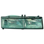 Right (Passenger) Headlight Assembly for 1989 - 1991 Pontiac Grand Am, Front Headlight Assembly Replacement Housing / Lens / Cover, Composite,  16509212, Replacement