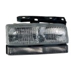 Right (Passenger) Headlight Assembly for 1993 - 1996 Buick LeSabre, Front Replacement Housing / Lens / Cover, Without Black Edged Lens, Includes Park Light, Combination Light, Composite,  16523430, Replacement