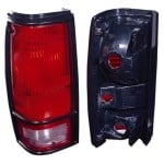 Left (Driver) Tail Light Assembly for 1982 - 1993 Chevrolet S10, Rear Replacement Lens/Cover with Black Bezel,  919649