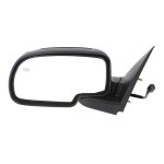 Power Mirror for Chevrolet Silverado/GMC Sierra 1999-2002, Left (Driver), Non-Towing, Manual Folding, Heated, Chrome, Replacement