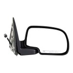 Chrome Mirror for Chevrolet Silverado/GMC Sierra 1999-2002, Right (Passenger) Side, Non-Towing, Power Control, Manual Folding, Heated, Replacement