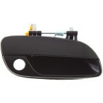 Exterior Front Door Handle for Hyundai Elantra 2001-2006, Right (Passenger), Smooth Black, with Keyhole, Plastic, Replacement