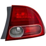 Tail Light for Honda Civic 2006-2008, Right (Passenger) Side, Outer Lens and Housing, Sedan, Replacement