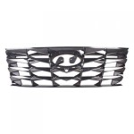 Chrome Painted Smoke Black Grille for 2022-2023 Tucson Hybrid Limited/Ultimate and Limited Models - CAPA-Certified, Replacement
