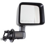 Power Mirror for Jeep Wrangler JK 2011-2013, Right (Passenger), Manual Folding, Heated, Textured Finish, Replacement