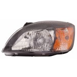 Left (Driver) Headlight Assembly for 2010 - 2011 Kia Rio Sedan, Type 2 with Amber Reflector, Smote Glass Trim, Composite,  921011G610, Replacement