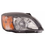 Right (Passenger) Headlight Assembly for 2010 - 2011 Kia Rio Sedan, Type 2 with Amber Reflector, Smote Glass Trim, Composite,  921021G610, Front Replacement
