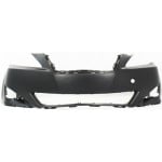 Front Bumper Cover for Lexus IS250/IS350 (2006-2008), Primed (Ready to Paint), without Headlight Washer Holes and Pre-Collision System, Replacement