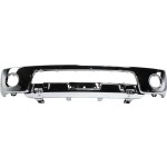 Lower Front Bumper for Nissan Frontier 2005-2008, Chrome, Steel, 2-Piece Type Bumper, with Off Road Package, with Fog Light Holes, Replacement