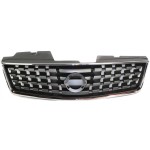 Grille for 2007-2008 Nissan Sentra, 2.0L Engine, Made of ABS Plastic with Chrome Shell and Painted Black Insert, Replacement