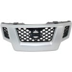 Grille for Nissan XTERRA 2009-2013, Painted Silver Shell with Painted Gray Insert, Replacement
