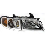 Headlight Assembly for Nissan Sentra 2002-2003 Right (Passenger), Halogen with Chrome Trim, fits CA/GXE/XE/Limited Models, Replacement
