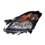 Left (Driver) Headlight Assembly for 2007 - 2007 Nissan Altima Sedan, Front Headlight Assembly Replacement Housing / Lens / Cover with HID, Black Bezel, Composite,  26060JA10A, Replacement