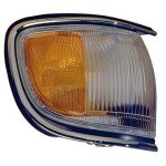Front Left (Driver) Side Marker Light Assembly for 1996-1999 Nissan Pathfinder, with Bright Rim up to December 1998,  261150W025, Replacement