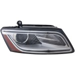 Headlight for Audi Q5/SQ5 2013-2017, Right (Passenger) Side, Lens and Housing, Xenon, Excluding Hybrid Model, without Curve Lighting, Replacement (CAPA Certified)