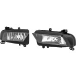 Headlight Assembly for Audi A4 2013-2016, Right (Passenger) and Left (Driver), Halogen, Clear Lens, Replacement