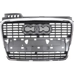Gray with Chrome Molding Grille for Audi A4 2005-2009, without S-Line Package (Convertible 2007-2009, Sedan/Wagon 2005-2008), Replacement