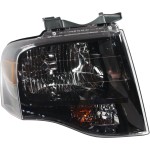Headlight Assembly for Ford Expedition 2007-2014, Right (Passenger), Halogen, with Black-Out (Black Interior), Replacement