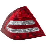 Tail Light for Mercedes-Benz C-Class 2005-2007, Left (Driver), Lens and Housing, Sedan, Replacement