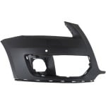Front Bumper Cover for Audi Q5 2009-2012 Right (Passenger), Primed (Ready to Paint), with Parking Aid Sensor Holes and Headlight Washer Holes, without S-Line Package, Replacement