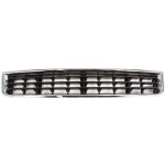 Front Bumper Grille for Audi A4 2002-2005, Center Placement, Chrome Shell with Painted-Black Insert, Replacement