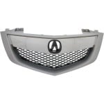 Painted Silver Shell and Insert Grille for Acura MDX 2010-2013, with Upper Bar and Technology Package Model, Replacement