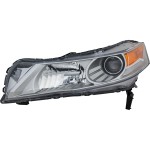 Headlight for Acura TL 2009-2011, Left (Driver) Side, Lens and Housing, Xenon, without HID Kit, Replacement