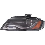 Headlight for Audi A4 2009-2010/S4 2010-2010, Left (Driver) Side, Lens and Housing, Xenon, Without HID Kit or Curve Lighting, Sedan/Wagon, Until 6-21-2010, Replacement