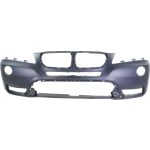 Front Bumper Cover for BMW X3 2011-2014, Primed (Ready to Paint), without M Package, without Headlight Washer Holes, Replacement