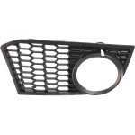 Front Fog Light Molding for BMW 5-Series 2011-2013, Right (Passenger), Textured Black, with M Package, Sedan, Replacement Models: 520i, 528i, 535i, 550i.