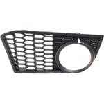 Front Fog Light Molding for BMW 5-Series 2011-2013, Right (Passenger), Textured Black, with M Package, Sedan, Replacement Models: 520i, 528i, 535i, 550i.